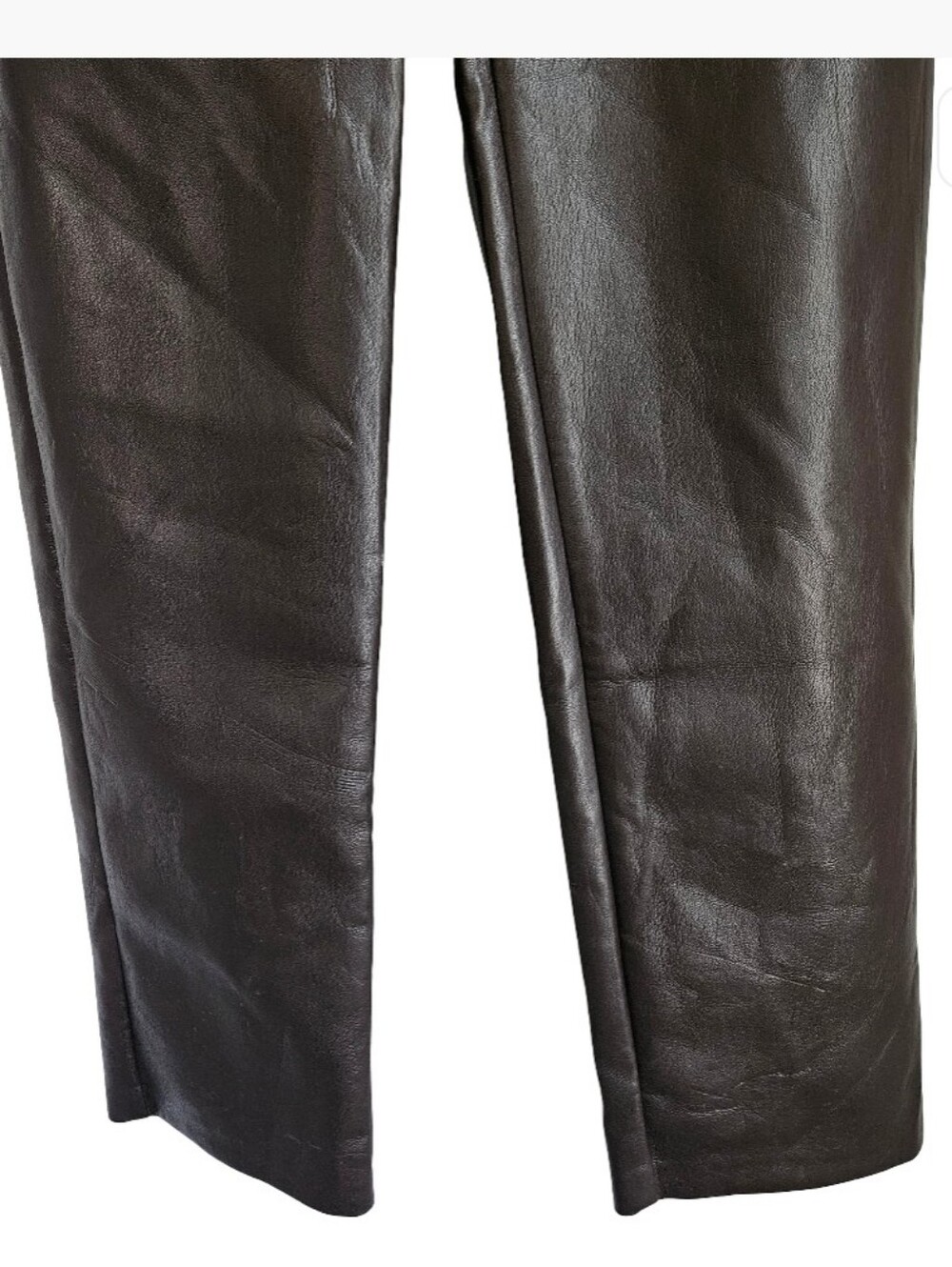 Aritzia Wilfred The Melina High Waisted Vegan Leather Pants Dark Brown Size 6 - Picture 10 of 13